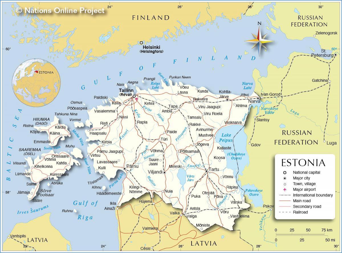 지도 에스토니아의 국가